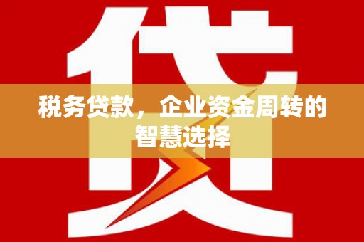 彰化市税务贷款，企业资金周转的智慧选择