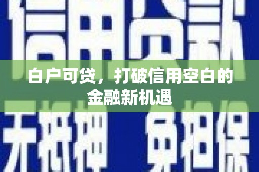 彰化市白户可贷，打破信用空白的金融新机遇