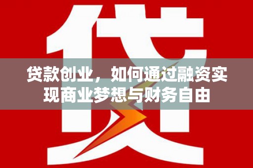 彰化市贷款创业，如何通过融资实现商业梦想与财务自由
