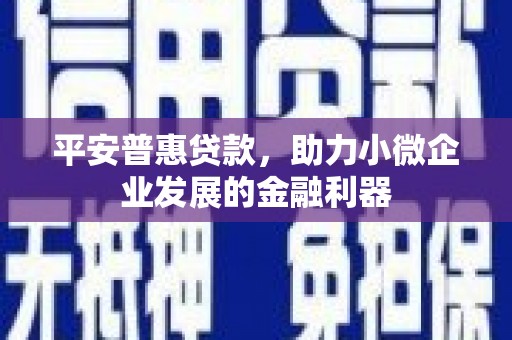 彰化市平安普惠贷款，助力小微企业发展的金融利器