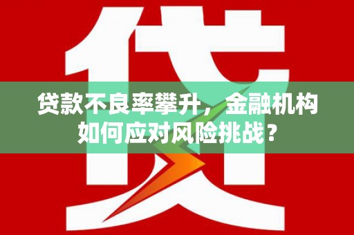 彰化市贷款不良率攀升，金融机构如何应对风险挑战？