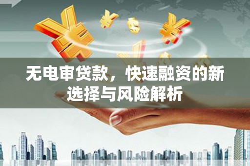 彰化市无电审贷款，快速融资的新选择与风险解析
